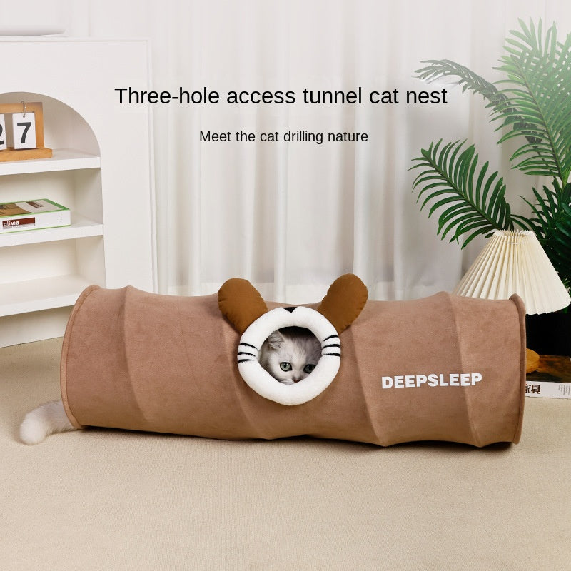 Katt som ruller burleke Gjemmelek Rett tunnel Kattseng Universal kjæledyr kattetunnel
