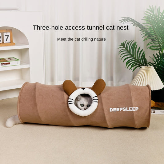 Katt som ruller burleke Gjemmelek Rett tunnel Kattseng Universal kjæledyr kattetunnel