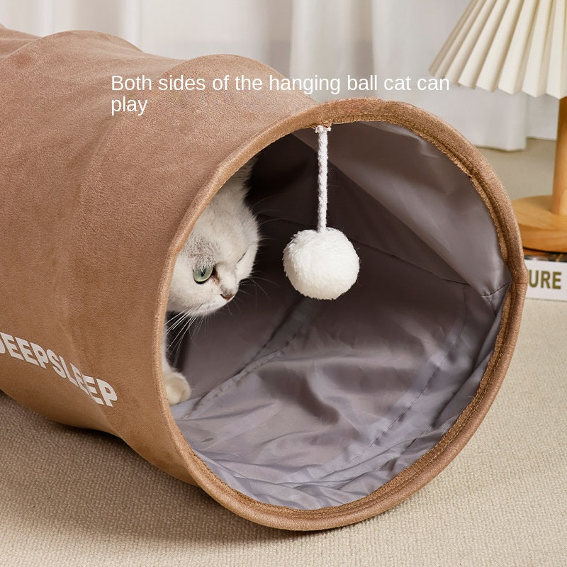 Katt som ruller burleke Gjemmelek Rett tunnel Kattseng Universal kjæledyr kattetunnel